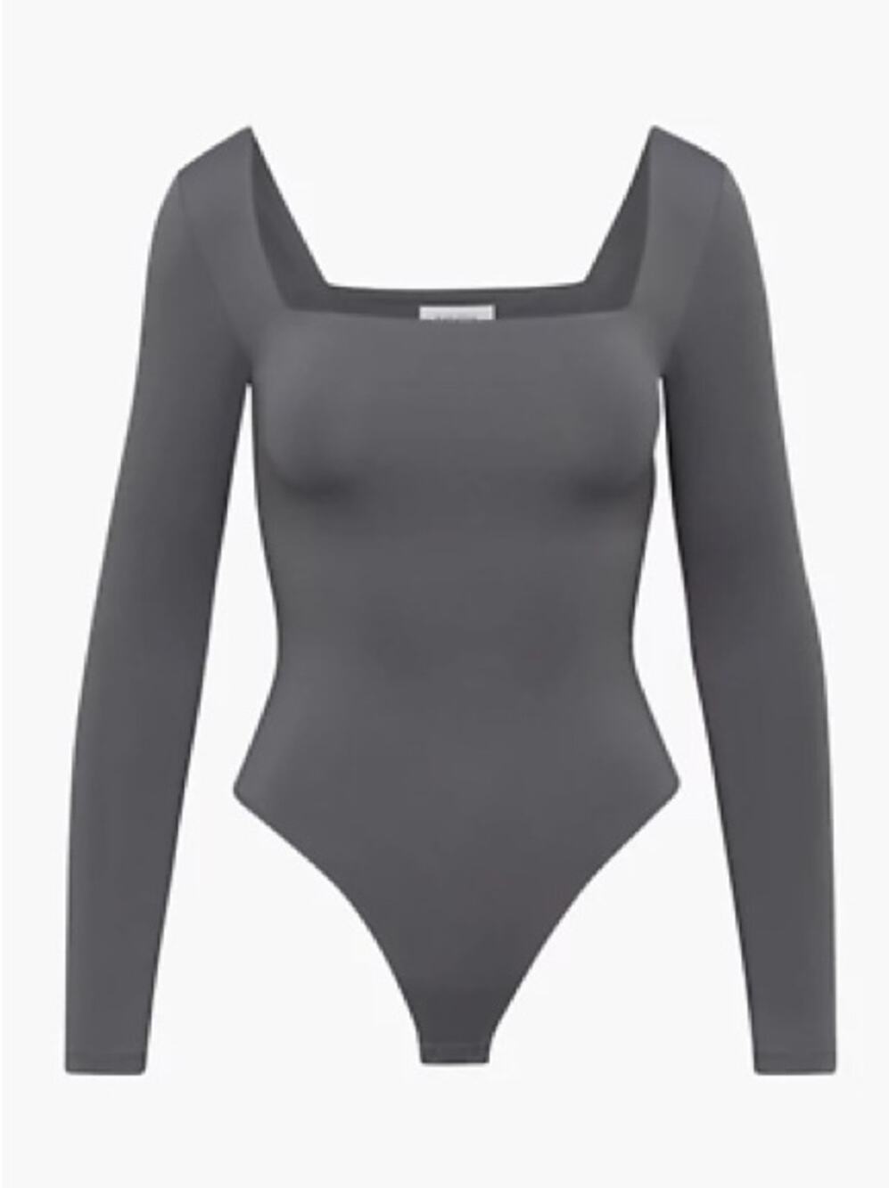 NWT Aritzia contour square neck bodysuit in charcoal Heather gray